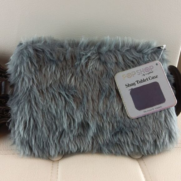 (3/$20) Pop Shop Gray shag tablet case - Picture 1 of 7